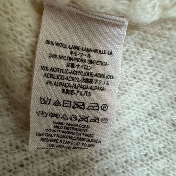 FREE PEOPLE white Rabbit Bell Sleeve A Line Wool/alpaca Zipper Sweater Dress S - Picture 9 of 11